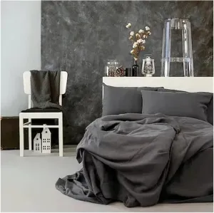 1 Duvet Cover Linen King Size Natural Gray Pink Blue Colors Customize(B,Twin)