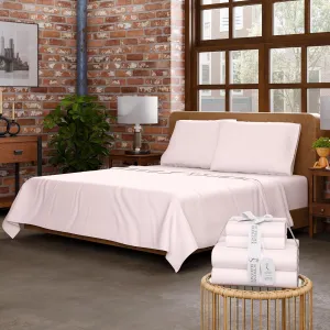 100% Cotton Twin Sheet Set, Organic Cotton Blush Sheets, Lightweight & Breathable, College Dorm Room Essentials Twin Bed Sheets with Deep Pockets, Cool & Crisp Percale Sheet Set