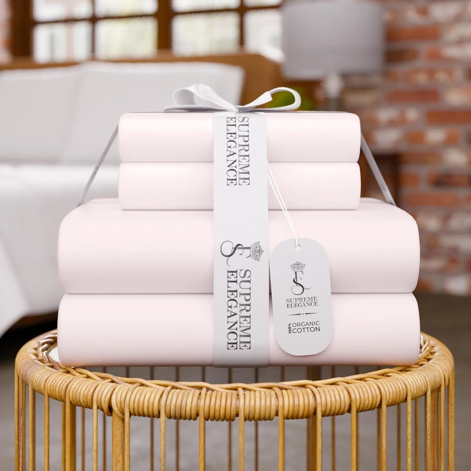 100% Cotton Twin Sheet Set, Organic Cotton Blush Sheets, Lightweight & Breathable, College Dorm Room Essentials Twin Bed Sheets with Deep Pockets, Cool & Crisp Percale Sheet Set