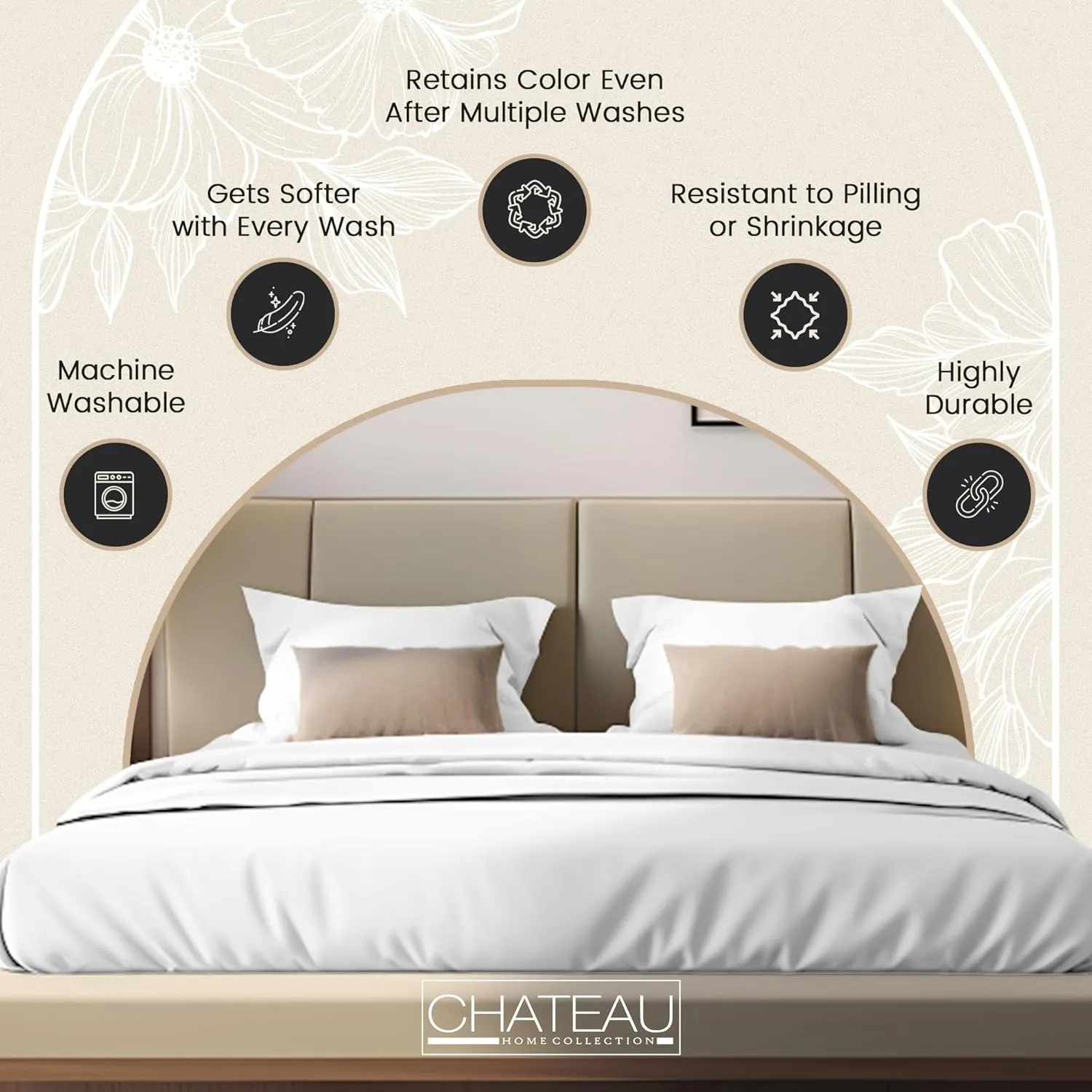 100% Organic Cotton Sheets King Size Sheets Set with Fully Elasticated Fitted Sheet & Pillowcase Sets, 300 TC Hotel Collection Deep Pocket King Sheet Set, No Pill Soft Breathable Luxury White Bedding