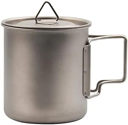 1PC Pure Titanium Mug With Lid For Outdoor Camping Portable Water Cup(330ml)
