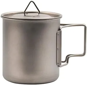 1PC Pure Titanium Mug With Lid For Outdoor Camping Portable Water Cup(330ml)