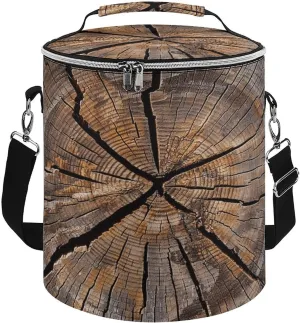 24 Cans Collapsible Soft Cooler Bag,Tree Stump Wood Grain Large Leakproof Camping Cooler,Portable Travel Cooler for Picnic, Camping, Beach, Trip