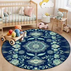 3ft Round Rugs for Living Room Rug Premium Print Reversible Non Slip Yoga Pilates Machine Washable Area Rugs for Bedroom Non Slip Rug Soft Carpet for Kids Room Dining Room Entrance