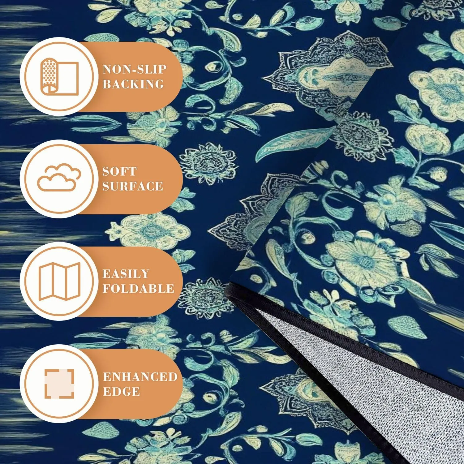 3ft Round Rugs for Living Room Rug Premium Print Reversible Non Slip Yoga Pilates Machine Washable Area Rugs for Bedroom Non Slip Rug Soft Carpet for Kids Room Dining Room Entrance