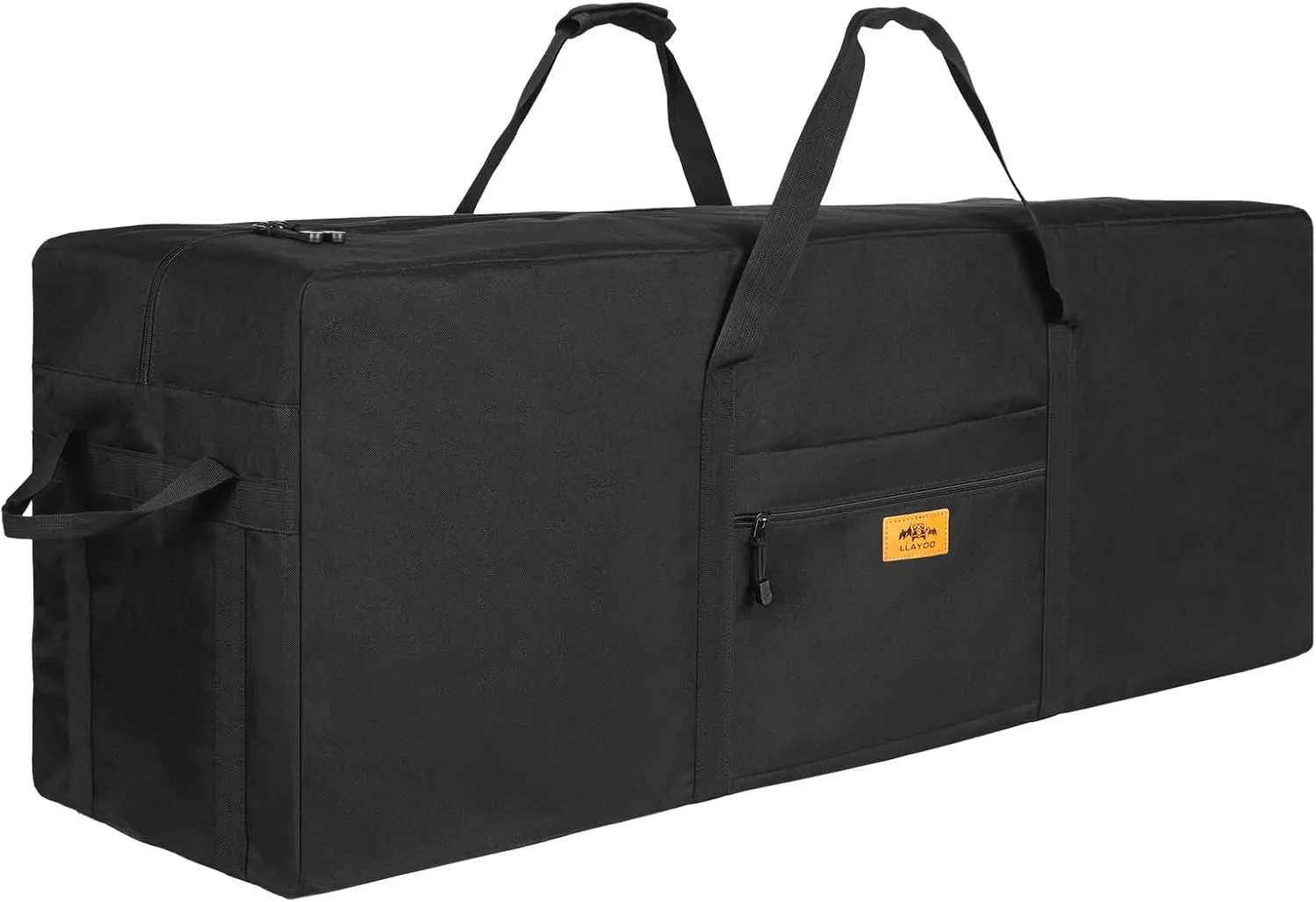 45 inch Foldable Oversized Zipper Duffel Bag, Travel Outdoor Camping Bag, Sports Equipment Storage Bag, Waterproof and Scratch Resistant, Black