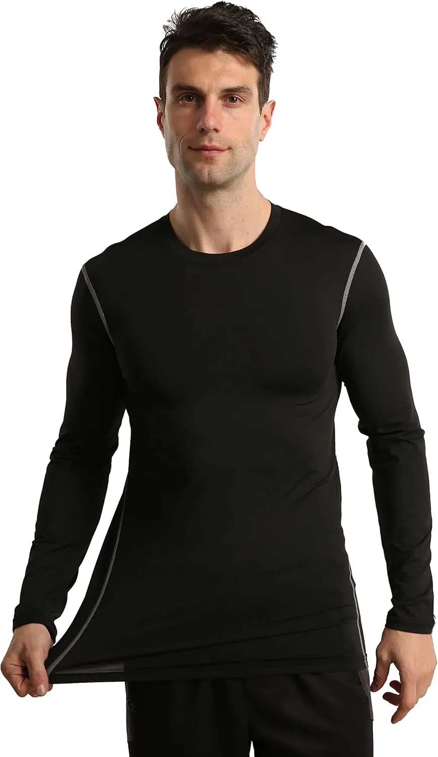 5 or 3 Pack Compression Shirts for Men Long Sleeve Cool Dry Athletic Workout Baselayer Baseball Undershirt Tops