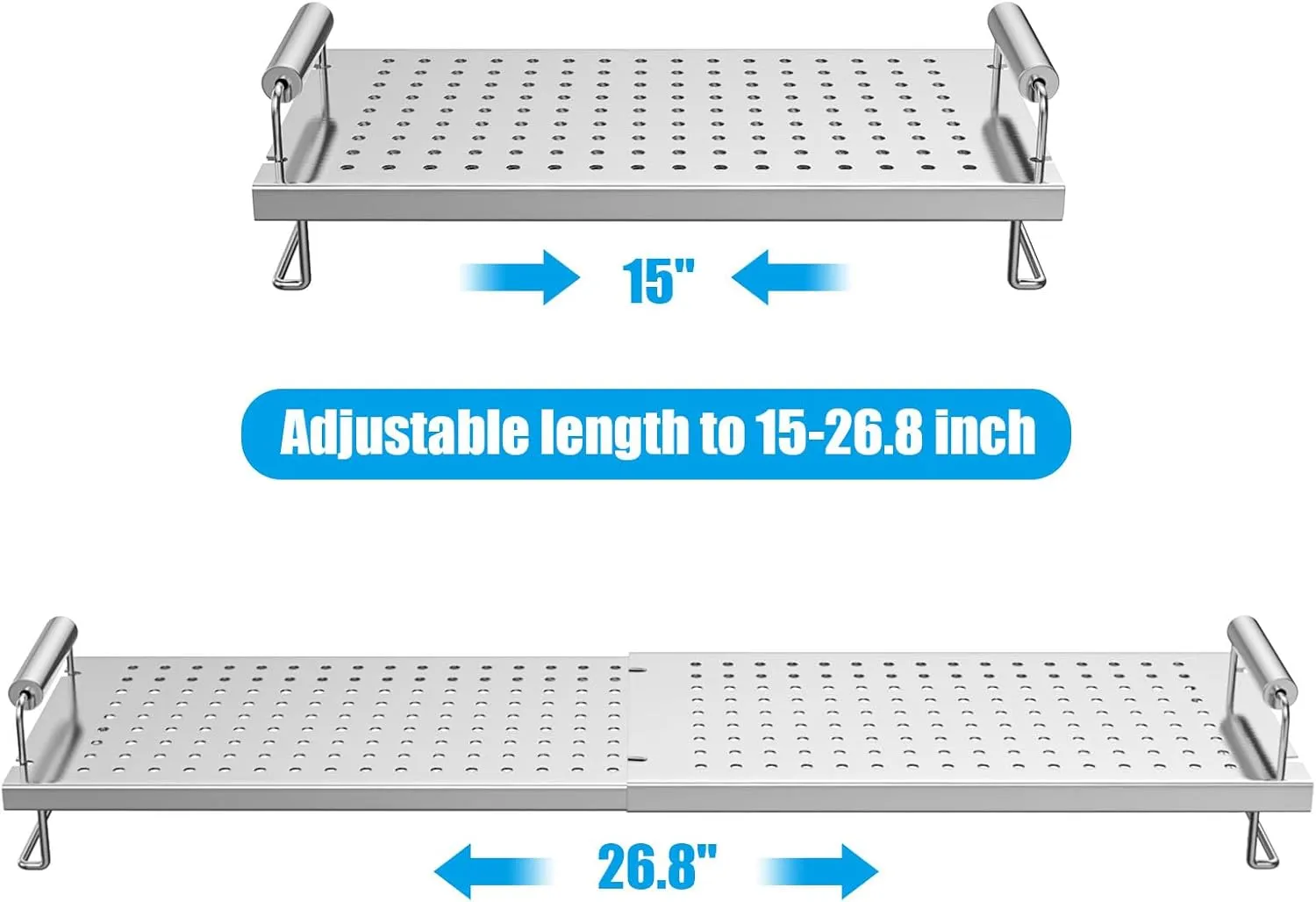 Adjustable Griddle Warming Rack for Blackstone 17 22 28 36 Inches Griddle, 304 Stainless Steel Grill Roasting Rack Accessories for Weber Charbroil and Most Tabletop Flat-top Griddle Grills