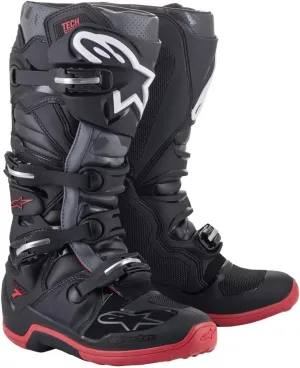 Alpinestars Tech 7 Boots Black/Cool Grey/Red Sz 13 (2012014-1153-13)