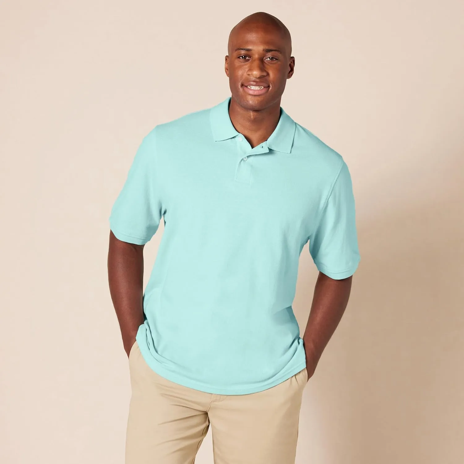 Amazon Essentials Men's Regular-Fit Cotton Pique Polo Shirt (Available in Big & Tall)