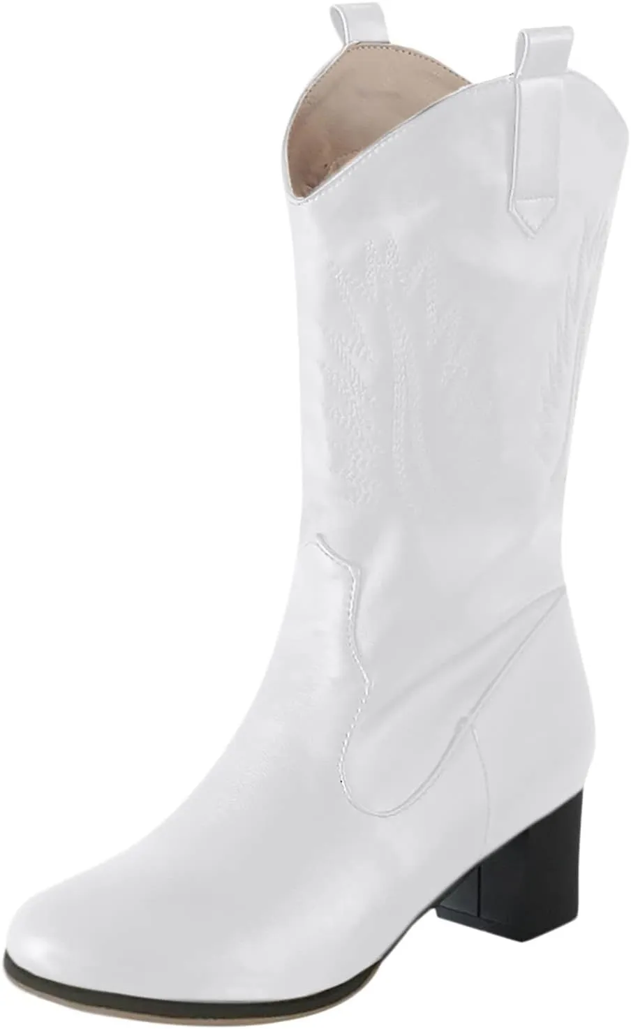 AMDBEL Wide Calf Boots for Women Low Heel Womens Fall Boots 2024 Western Cowboy Boots Embroidered Cowgirl Fashion Booties