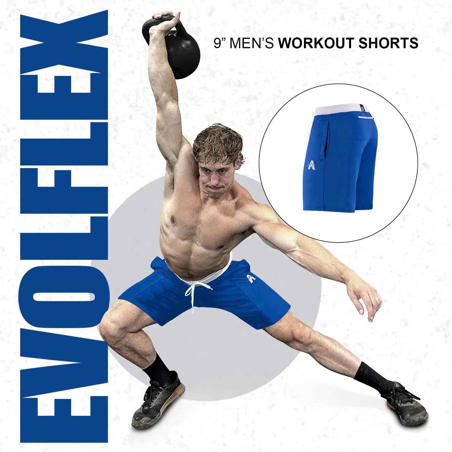 Anthem Athletics Evolflex Workout Shorts for Men 5" 7" 9" Inch Inseam Options Men's Athletic Gym Fitness & Running Short