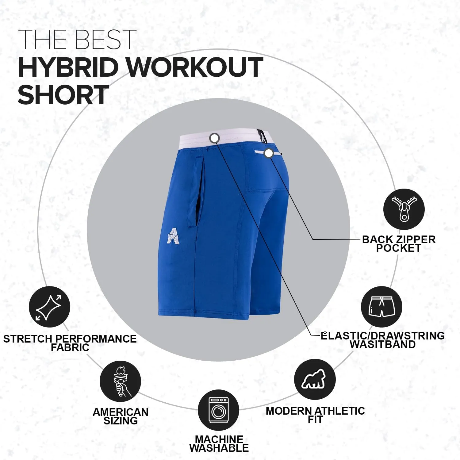 Anthem Athletics Evolflex Workout Shorts for Men 5" 7" 9" Inch Inseam Options Men's Athletic Gym Fitness & Running Short