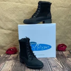 Aqua College Black Suede Leather Tessa Waterproof Booties 7.5M