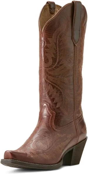 ARIAT Women`s Rafter Tan Vamp and 12In Top Round Up Boot