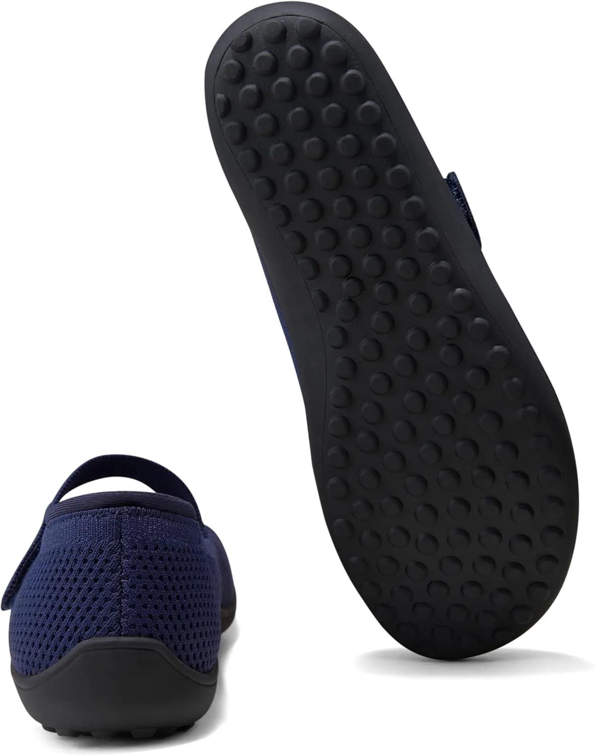 Arromic Wide Toe Box Flat Shoes Women Mary Jane Flat Shoes Comofortable Ballet Flat with Adjustable Straps Slip on Washable Knit Casual Flats