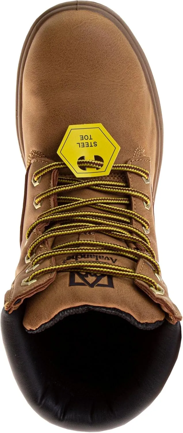 Avalanche Steel Toe Work Boots for Men EverFit Comfort Technology - Anti Slip Grip Heavy Duty Leather Boot Safety Industrial Workwear Construction