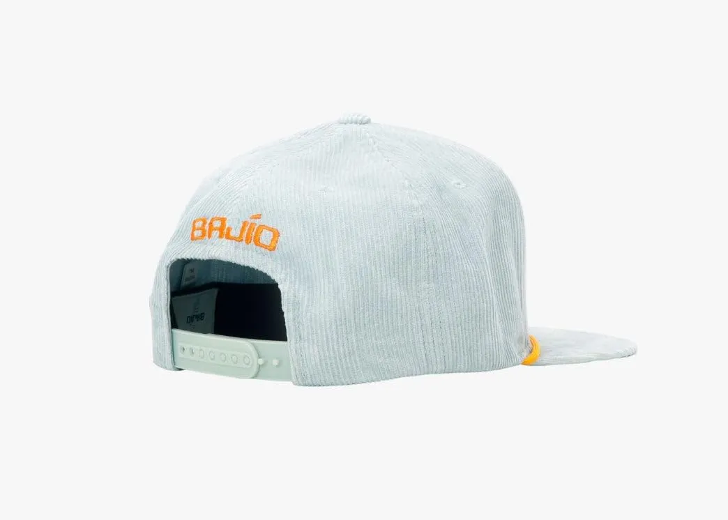 Bajío Flat Brim Fishing Hat – Marine Art Snapback Trucker Cap with Embroidered Ocean Design, Breathable and Coastal-Ready