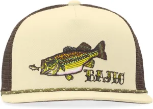 Bajío Flat Brim Fishing Hat – Marine Art Snapback Trucker Cap with Embroidered Ocean Design, Breathable and Coastal-Ready