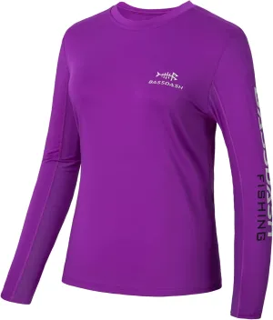 BASSDASH Women’s UPF 50  UV Sun Protection Long Sleeve Shirts Quick Dry T-Shirt for Fishing Hiking Kayaking