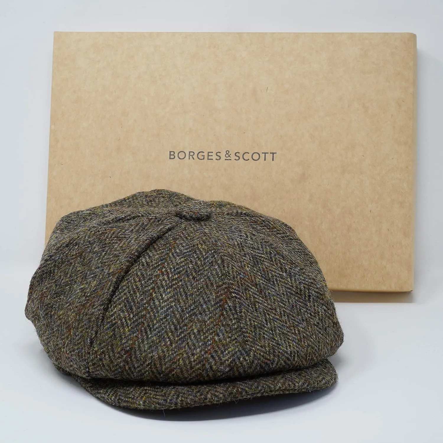 Borges & Scott Lomond Newsboy Cap - 100% Handwoven Wool - Harris Tweed - Water Resistant