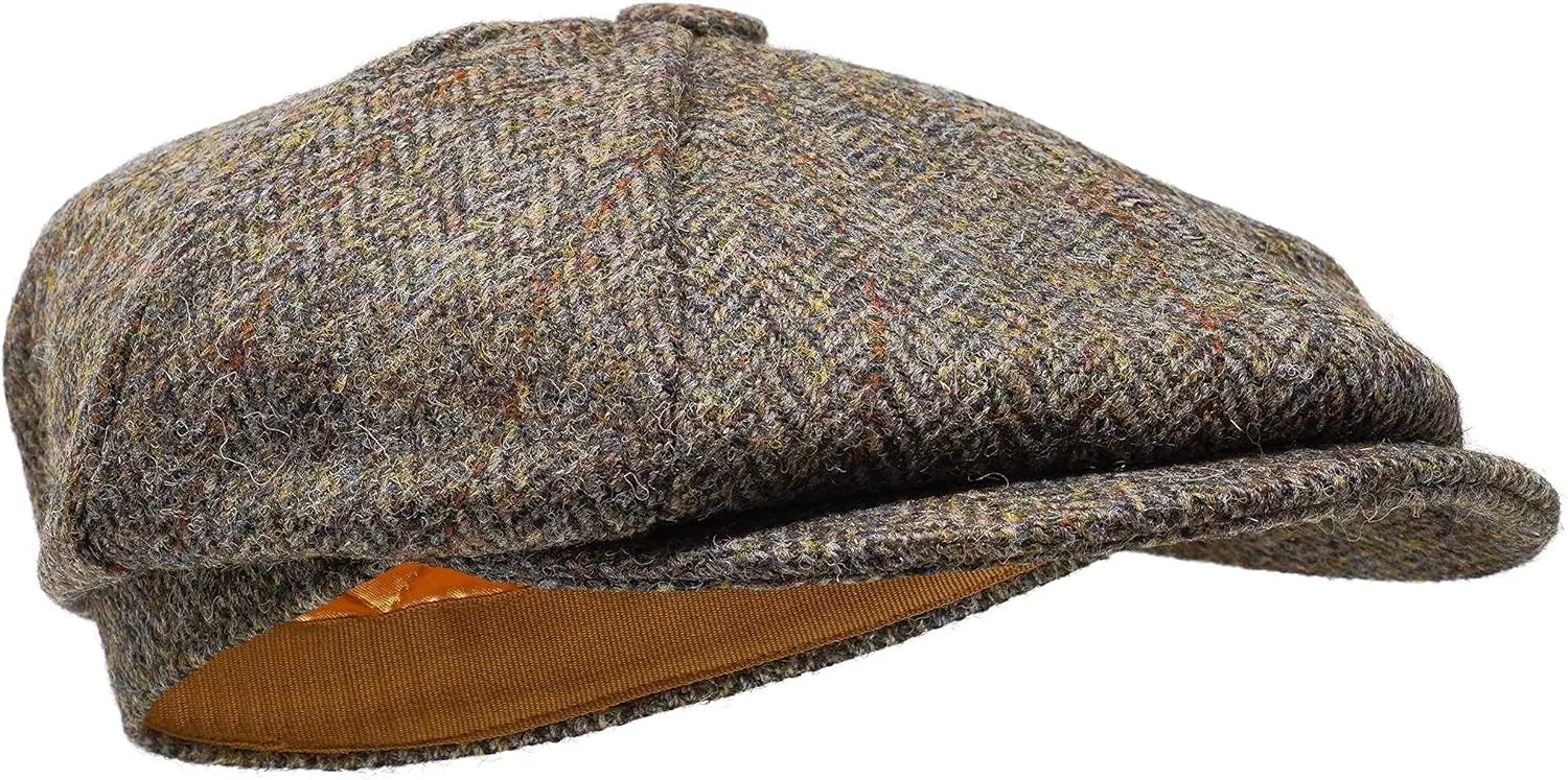 Borges & Scott Lomond Newsboy Cap - 100% Handwoven Wool - Harris Tweed - Water Resistant