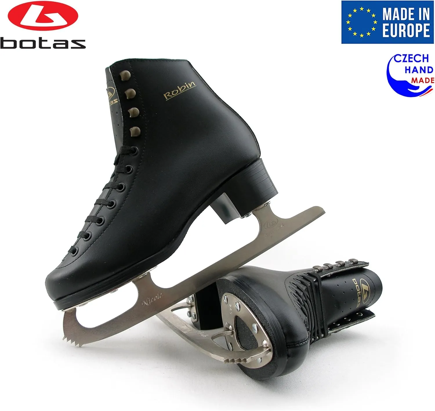 Botas Figure Ice Skates for Men, Boys/Made in Europe (Czech Republic) Bundle with Skate Guards JUST LAUNCHED 2022