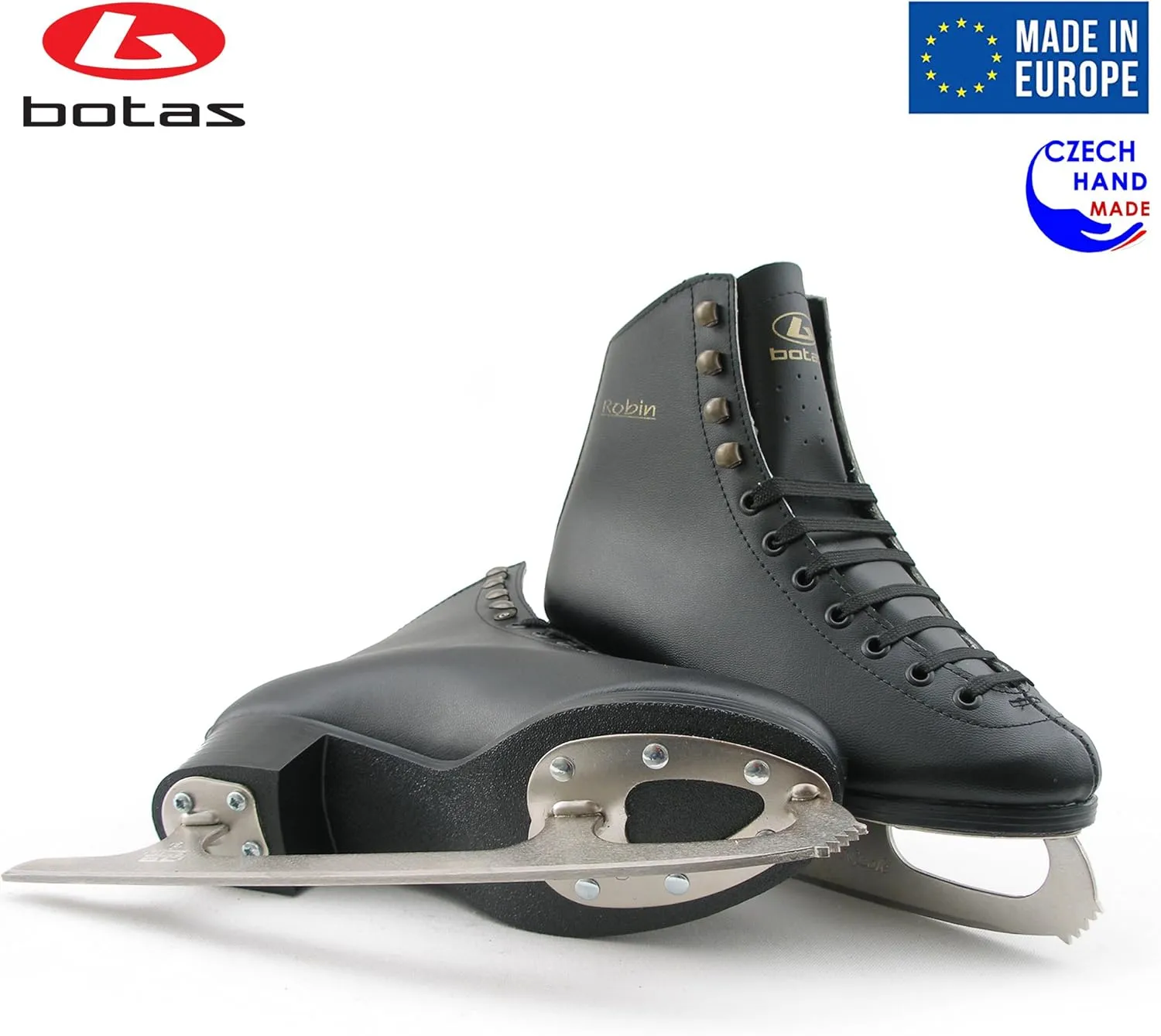 Botas Figure Ice Skates for Men, Boys/Made in Europe (Czech Republic) Bundle with Skate Guards JUST LAUNCHED 2022