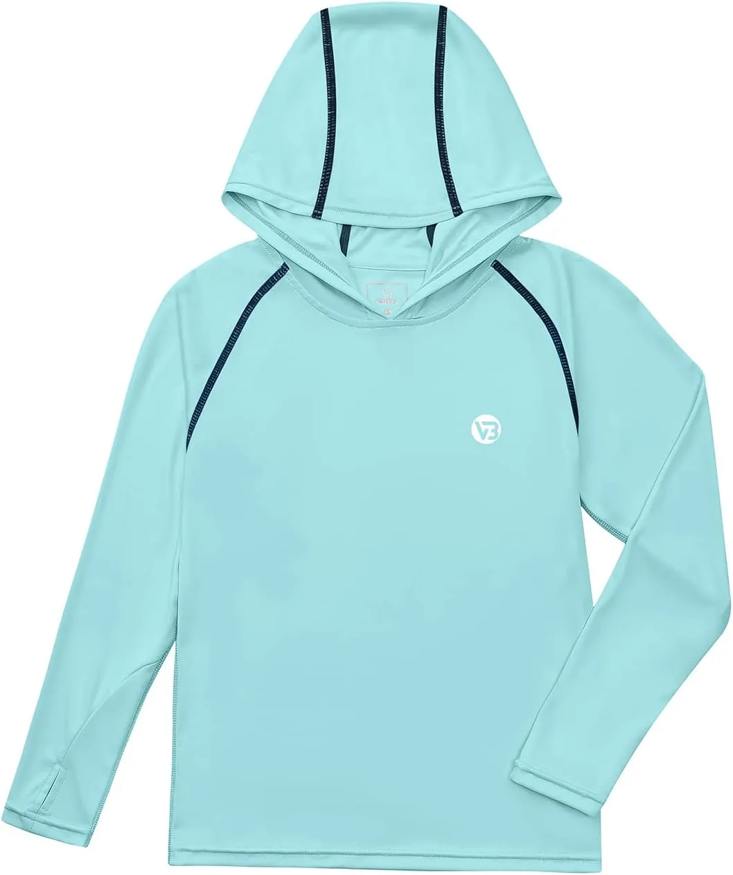 Boys Girls Hooded Sun Shirts UPF50  Long Sleeve Hoodies Quick Dry Rash Guard Swim Shirts Fishing Hiking Thumb Holes