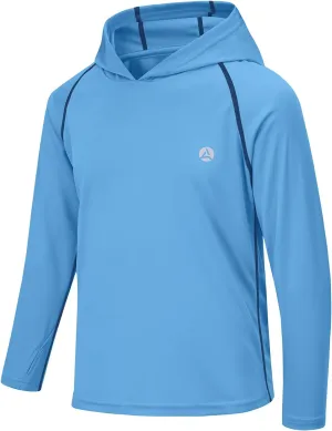 Boys Grils Long Sleeve Sun Shirts UPF50  Hoodie Thumbhole Rash Guard Quick Dry Atheltic Hiking Workout Water Playing