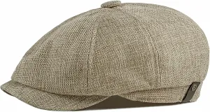 BQCWOCF Newsboy Cap for Men 8 Panel Vintage Cabbie News Flat Gatsby Mens Hats Adjustable Linen Mens Hats