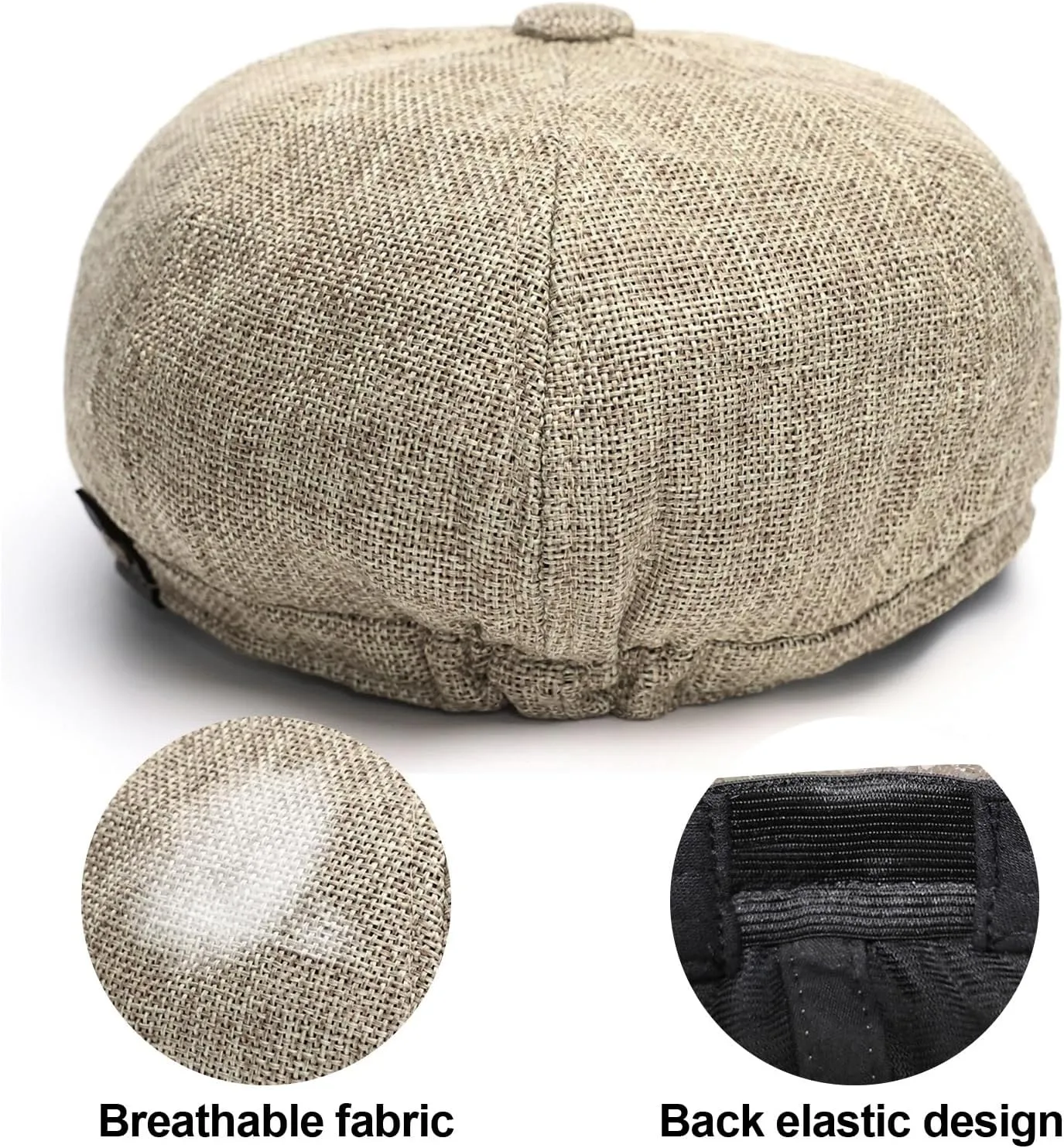 BQCWOCF Newsboy Cap for Men 8 Panel Vintage Cabbie News Flat Gatsby Mens Hats Adjustable Linen Mens Hats