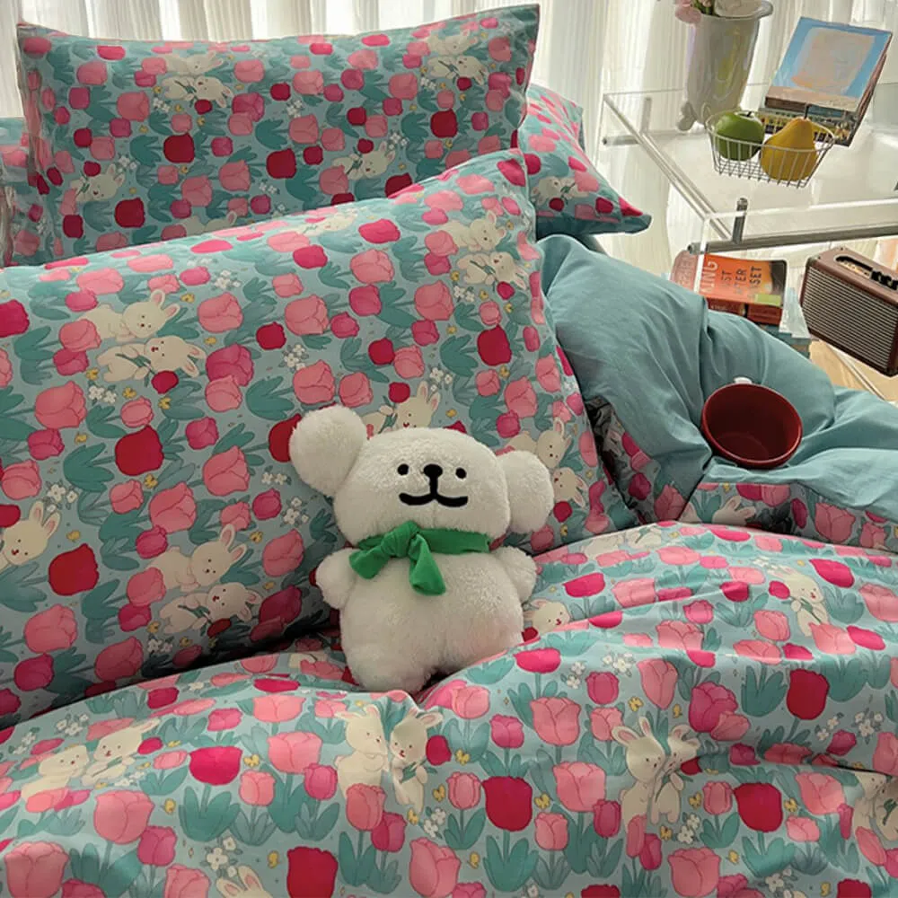 Breathable Cotton Floral Pattern Bed Sheet Set
