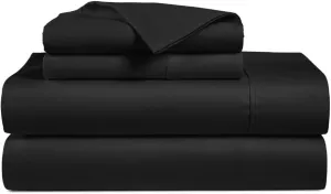 California King Size Egyptian Cotton Sheets, Luxury 1000 Thread Count 4Pc Cal. King Sheets Set, Soft Certified Sateen Weave 16" Deep Pocket, Breathable Cooling Bedding Sheets Set - Black