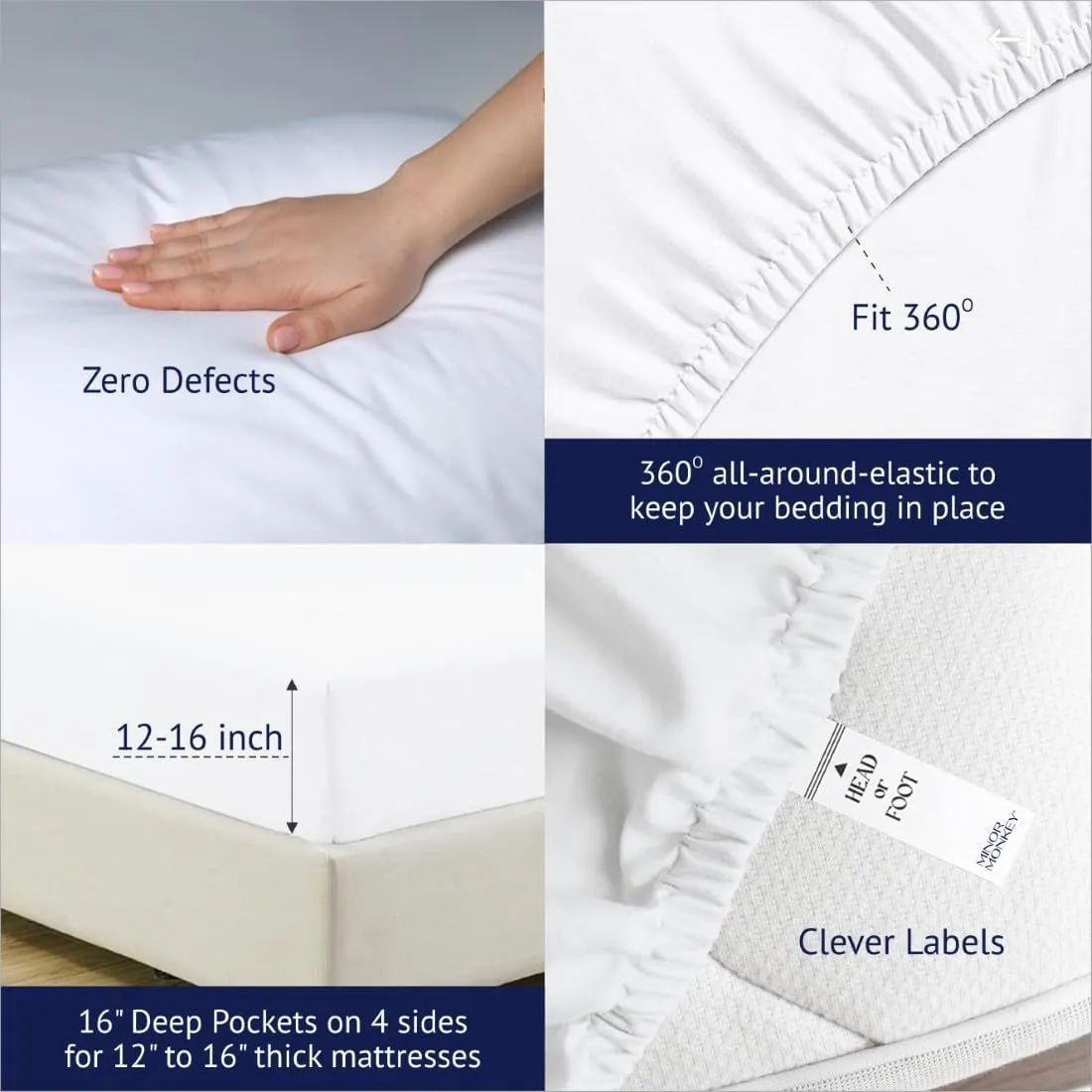 California King Size Egyptian Cotton Sheets, Luxury 1000 Thread Count 4Pc Cal. King Sheets Set, Soft Certified Sateen Weave 16" Deep Pocket, Breathable Cooling Bedding Sheets Set - Black
