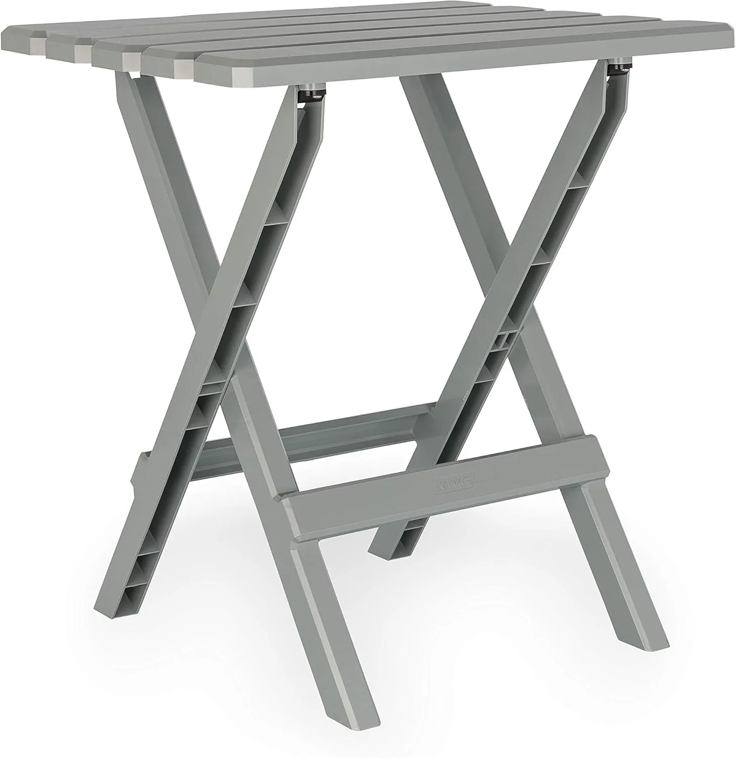 Camco 51692 Gray Large Adirondack Portable Outdoor Folding Side Table, Perfect for The Beach, Camping, Picnics, Cookouts and More, Weatherproof and Rust Resistant