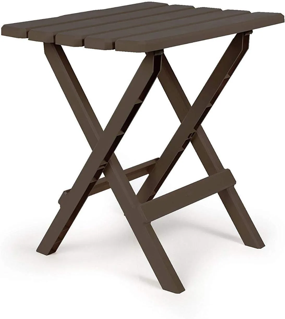 Camco 51886 Mocha Large Adirondack Portable Outdoor Folding Side Table, Perfect for The Beach, Camping, Picnics, Cookouts & More, Weatherproof & Rust Resistant