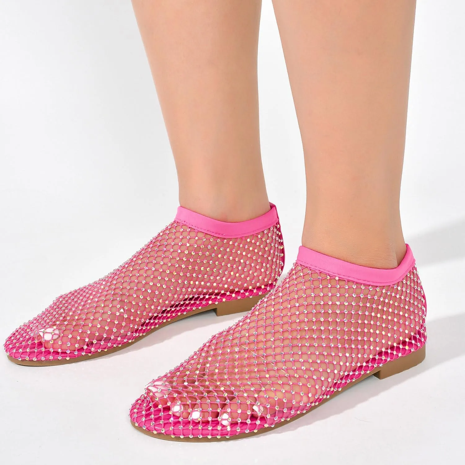 Cape Robbin Fantasia Rhinestone Mesh Flat Sandals (Fantasia)