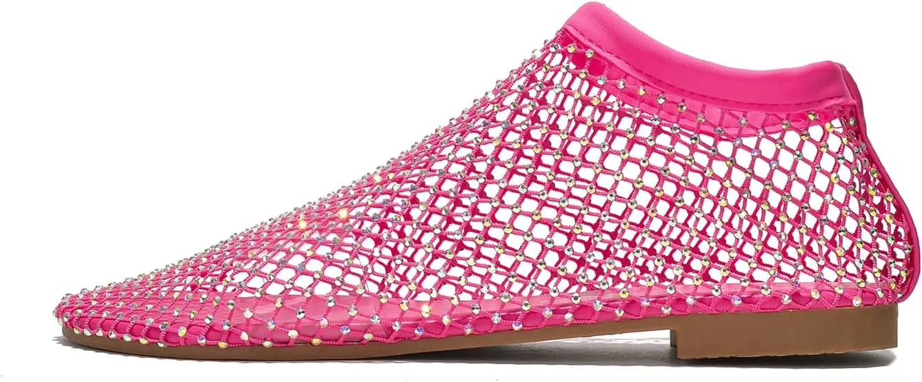 Cape Robbin Fantasia Rhinestone Mesh Flat Sandals (Fantasia)