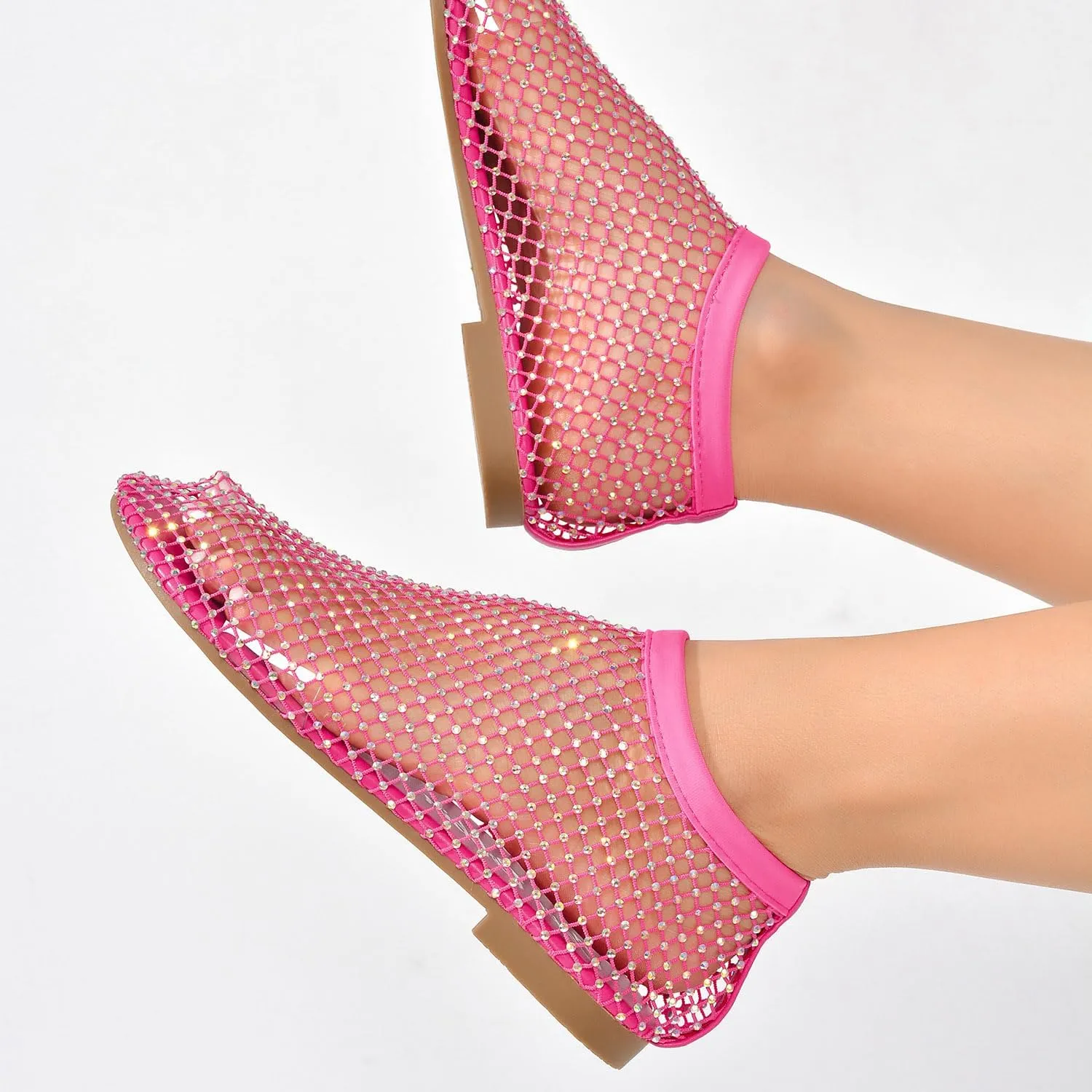 Cape Robbin Fantasia Rhinestone Mesh Flat Sandals (Fantasia)
