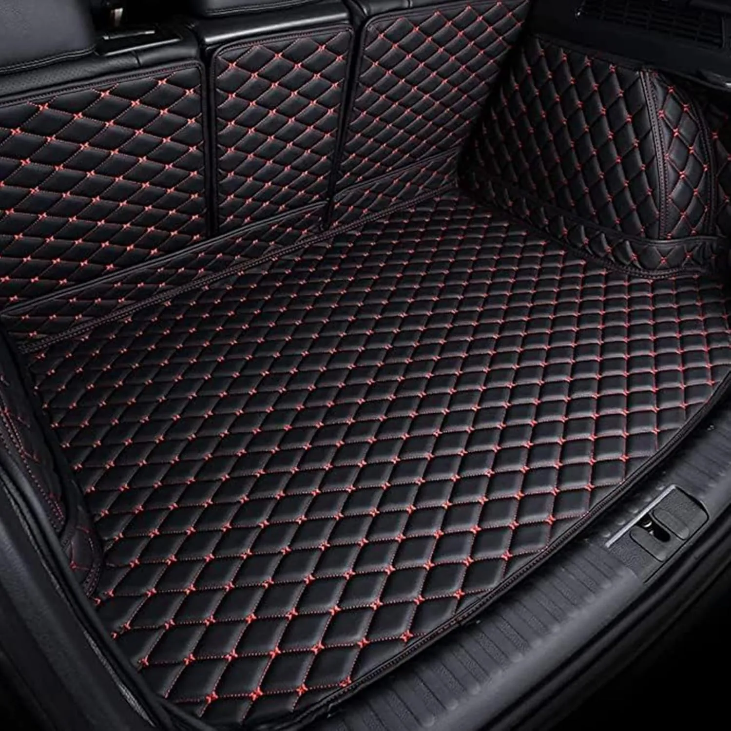 Car Boot Liner Mat for Mitsubishi Outlander（7seats） 2016-2018 Full Coverage Leather Car Boot Protector Waterproof Boot Liner Interior Accessories,D
