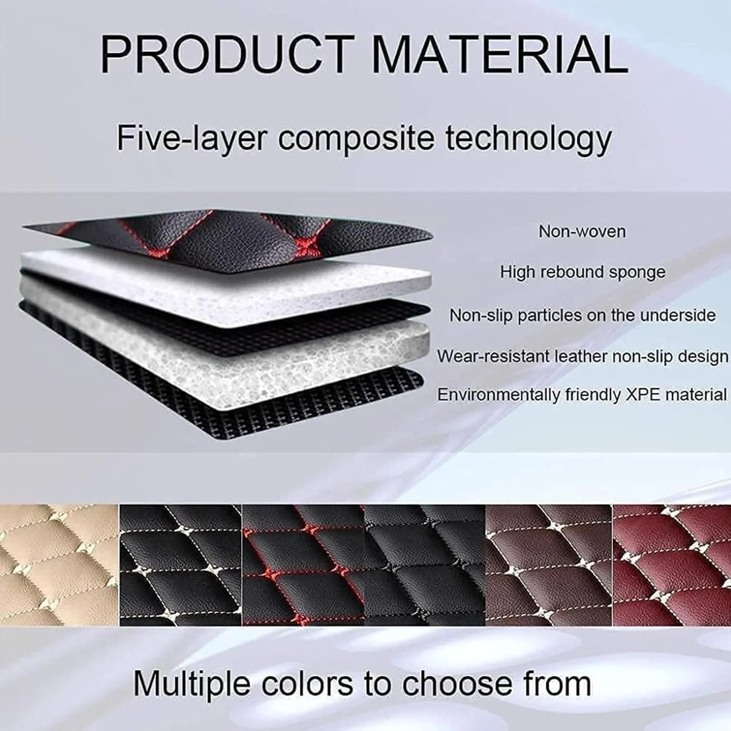 Car Boot Liner Mat for Mitsubishi Outlander（7seats） 2016-2018 Full Coverage Leather Car Boot Protector Waterproof Boot Liner Interior Accessories,D