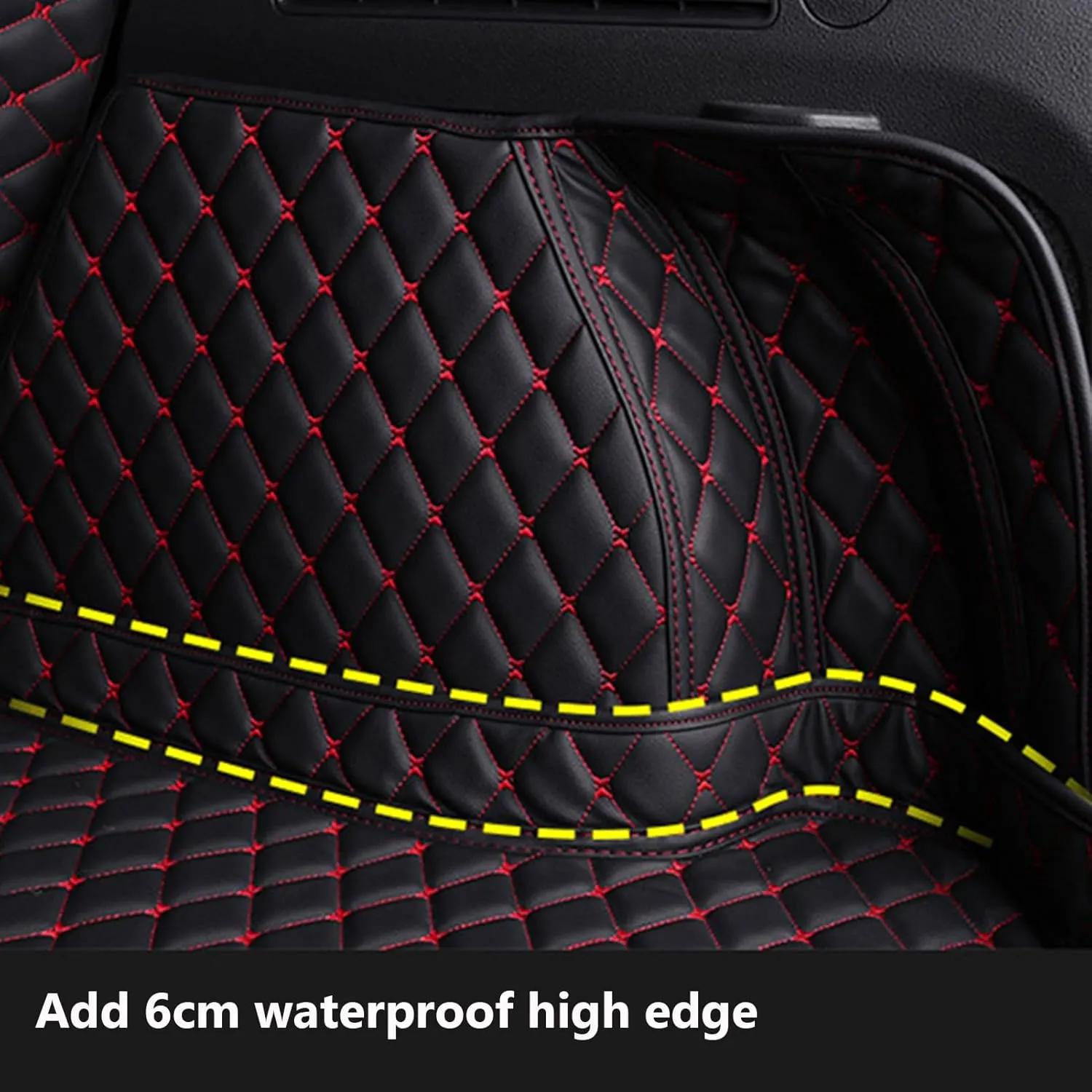 Car Boot Liner Mat for Mitsubishi Outlander（7seats） 2016-2018 Full Coverage Leather Car Boot Protector Waterproof Boot Liner Interior Accessories,D