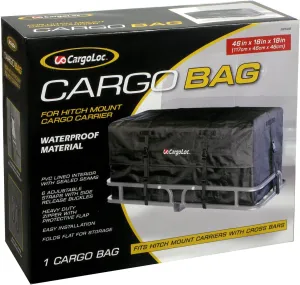 CargoLoc 32509 46" x 18" x 18" Cargo Bag for Hitch Mounts - Waterproof, Heavy-Duty Zipper, Fits Hitch Mount Carriers with Cross Bars, Foldable