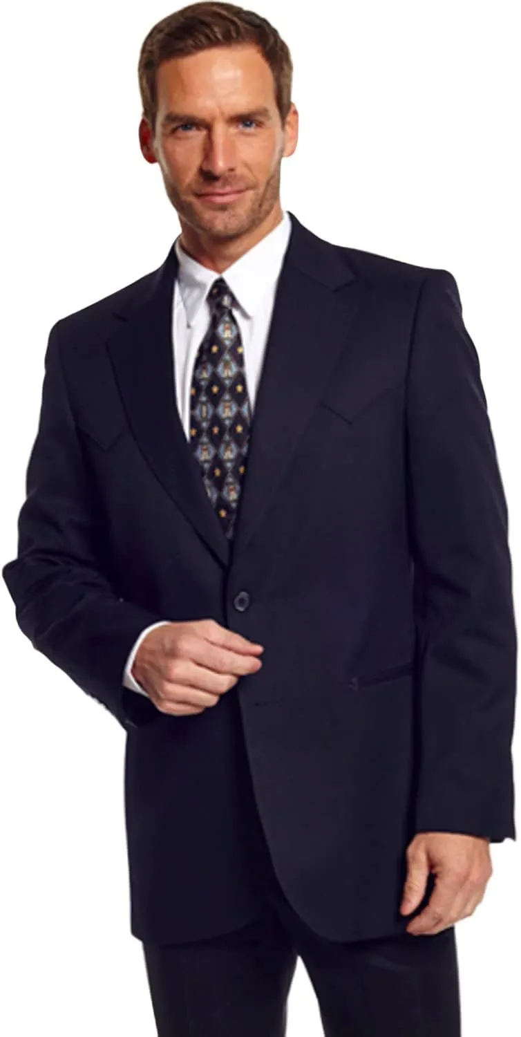 Circle S Mens Black Poly/Rayon Blend Abilene Sportcoat Western 2 Button