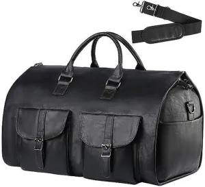 Convertible Travel Garment Bag,2-in-1 Hanging Suitcase Garment Duffle Bags for Travel,Large Capacity Business Travel Bag for Men Women (Black)