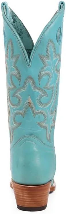 CORRAL LADIE'S BLUE EMBROIDERY & CUT OUT SQ. TOE, LEATHER SOLE, COWHIDE LEATHER, WESTERN BOOT, A4472