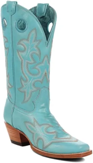 CORRAL LADIE'S BLUE EMBROIDERY & CUT OUT SQ. TOE, LEATHER SOLE, COWHIDE LEATHER, WESTERN BOOT, A4472