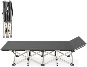 Cot for Camping, Queen Folding Bed/Accompanying/Office Nap/Camp Bed, Steel Pipe, 600D Oxford Cloth, Ergonomics, Non-Slip Foot Pad, Portable Storage(68x190)