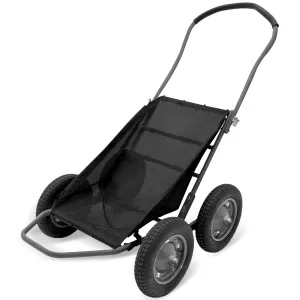 Crawler All-Terrain Multi-Use Deer Cart with Dual Pivoting Axles, 500 lb Capacity, Black - Hunting Hauler with Folding Frame and Versatile Sling for Easy Hauling of Game, Firewood & Bait